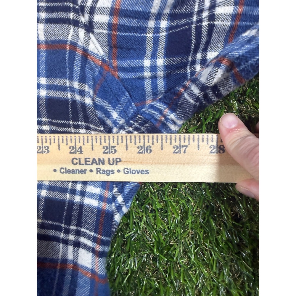 J.Crew Mens XXL Flannel Shirt Blue Plaid Long Sleeve Button Down Cotton Pockets - Picture 6 of 7